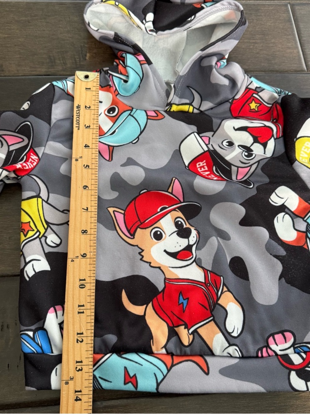 💜3/$15 Boys Paw Patrol Camo Print Fleece Lined Hoodie - 4Y - Picture 6 of 6